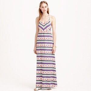Mara Hoffman Halter Maxi Dress Colorful Stripe Parrot Print Long Dress